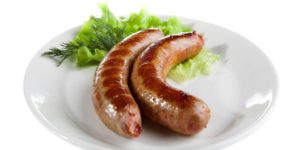 Cooked Sausage on Plate