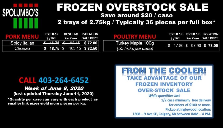 Frozen Overstock June 11, 2020 Frozen Overstock June 11, 2020